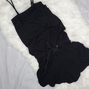 Pink Rose Black Romper or Swim Cover